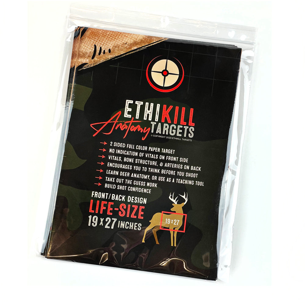 5 Pack of 2 Sided Deer Targets - 19x27 Inches