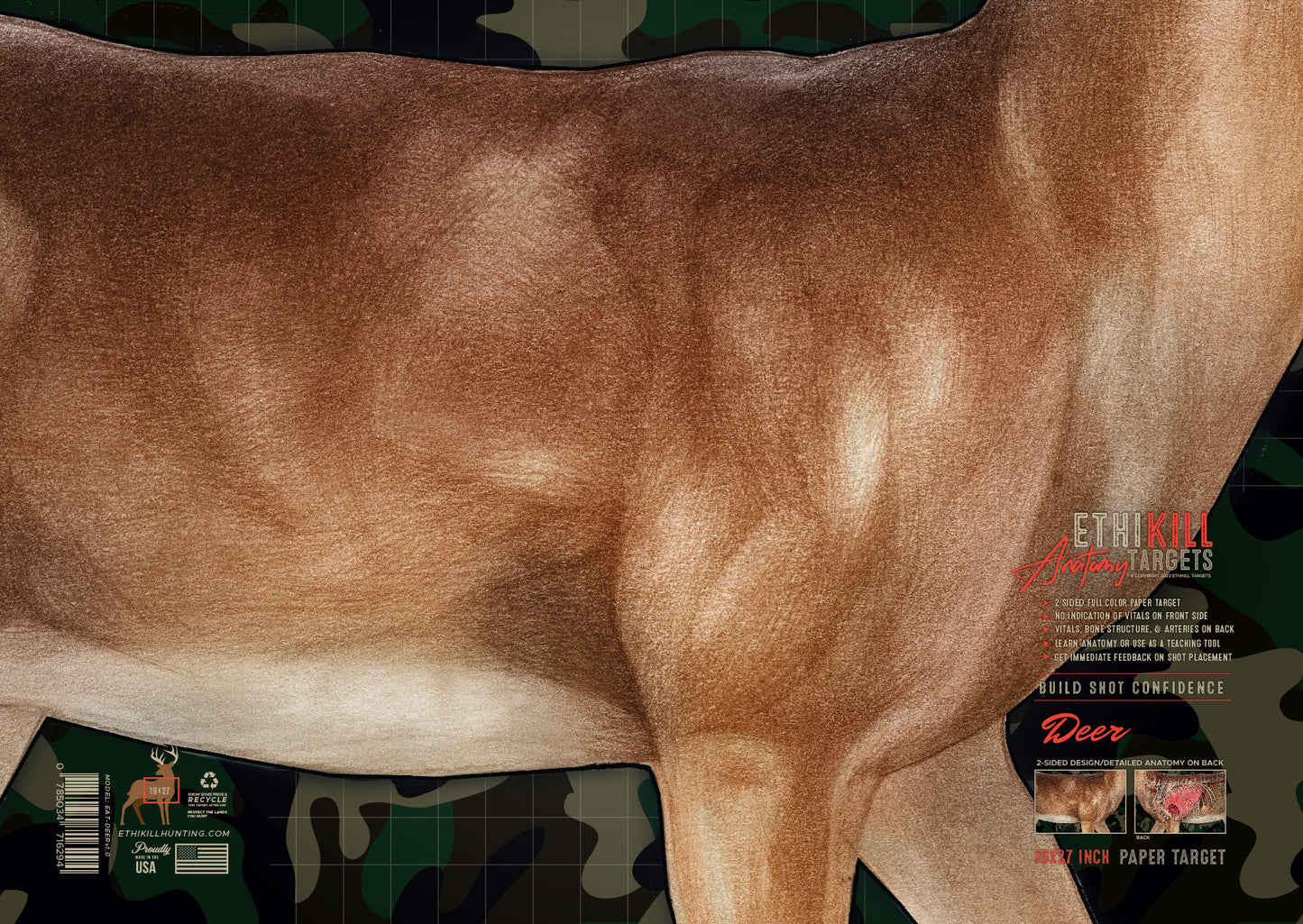 5 Pack of 2 Sided Deer Targets - 18x26 Inches
