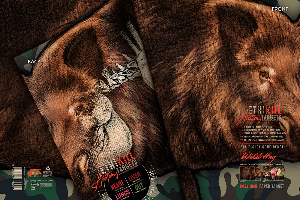 5 Pack of 2 Sided Wild Hog Targets - 18x26 Inches