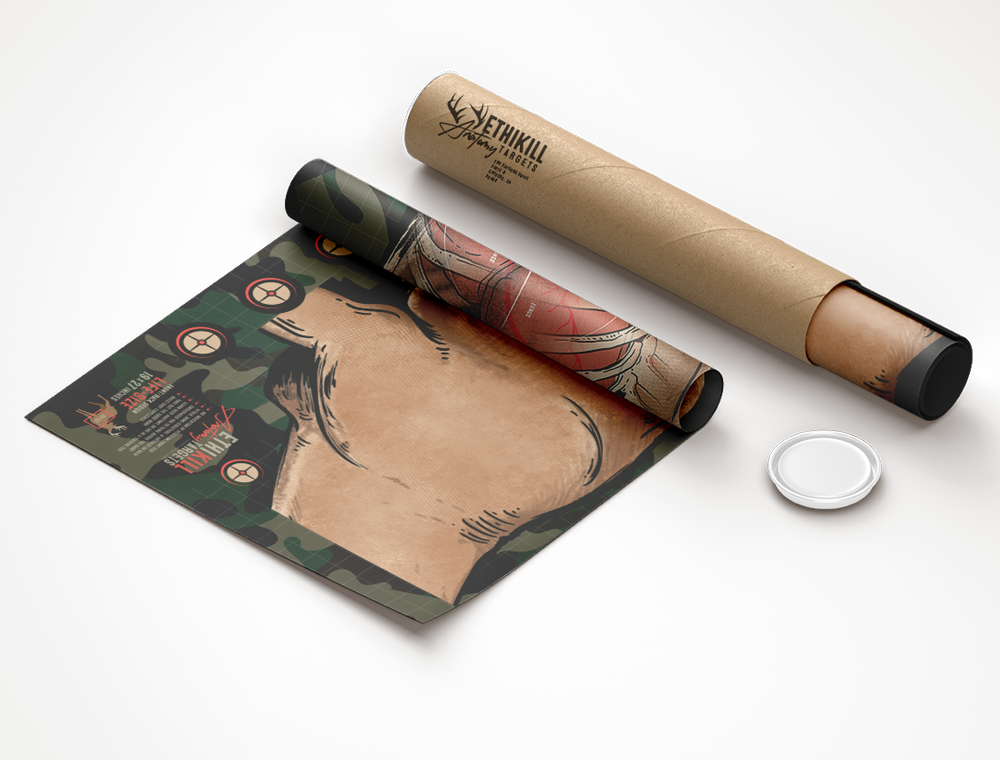 19x27 deer targets rolled and shipped in a protective tube