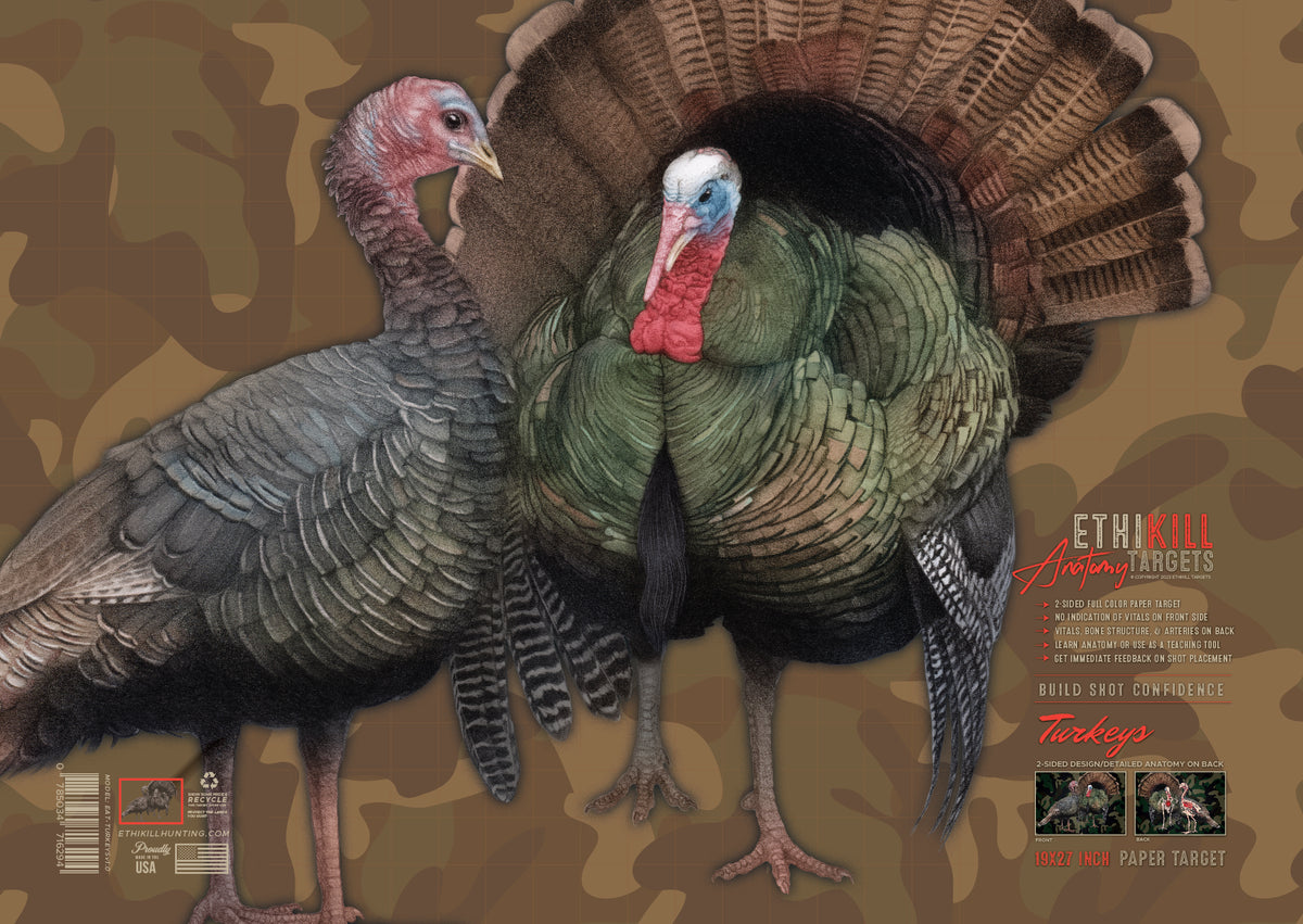 Turkey Bb Target 5 Pack of 2 Sided Turkey Targets - 18x26 Inches – EthiKill Hunting